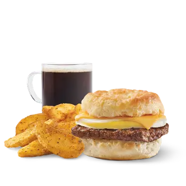 Latest Wendy's Breakfast Menu with Prices (2026) 7 Sausage Egg Cheese Biscuit Combo