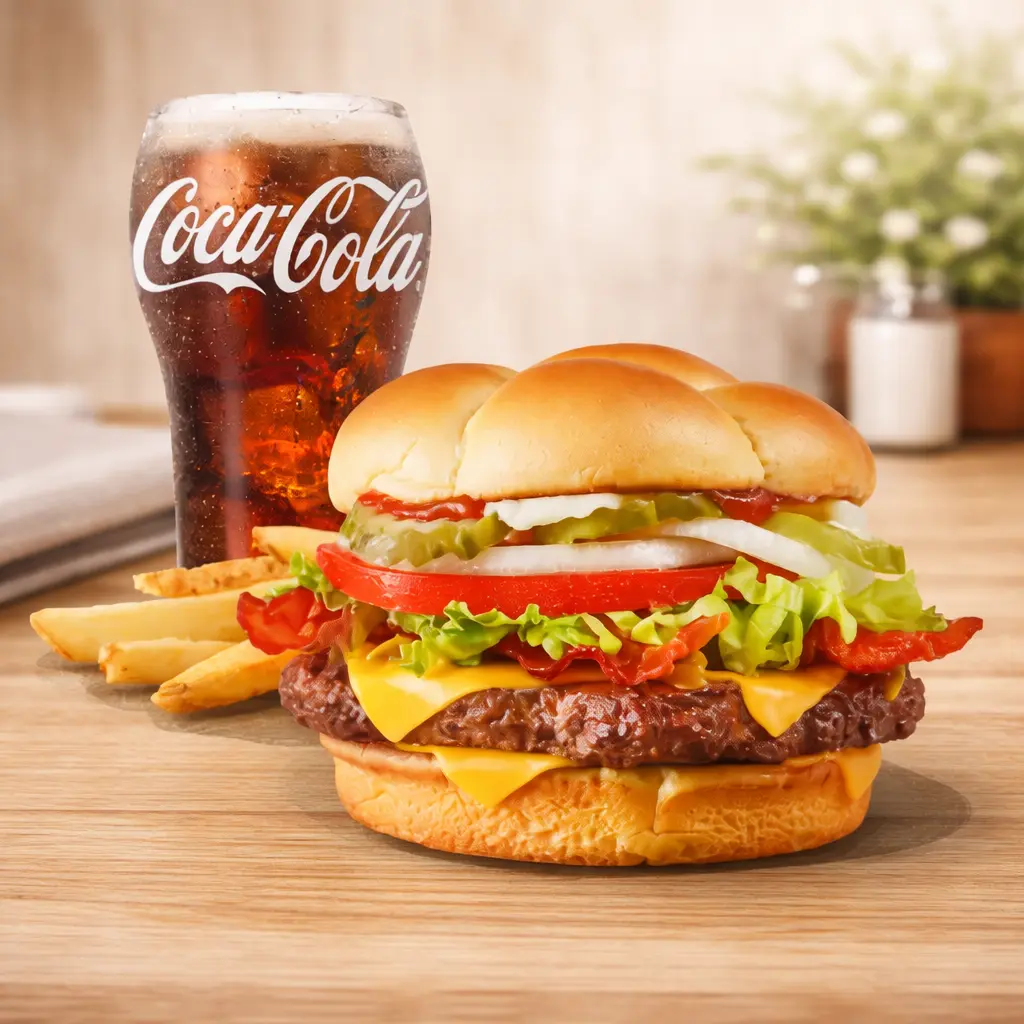 Wendy's Menu with Prices, Calories & Nutrition 2026 16 A Wendy’s Big Bacon Classic combo with hot fries and a cold drink.