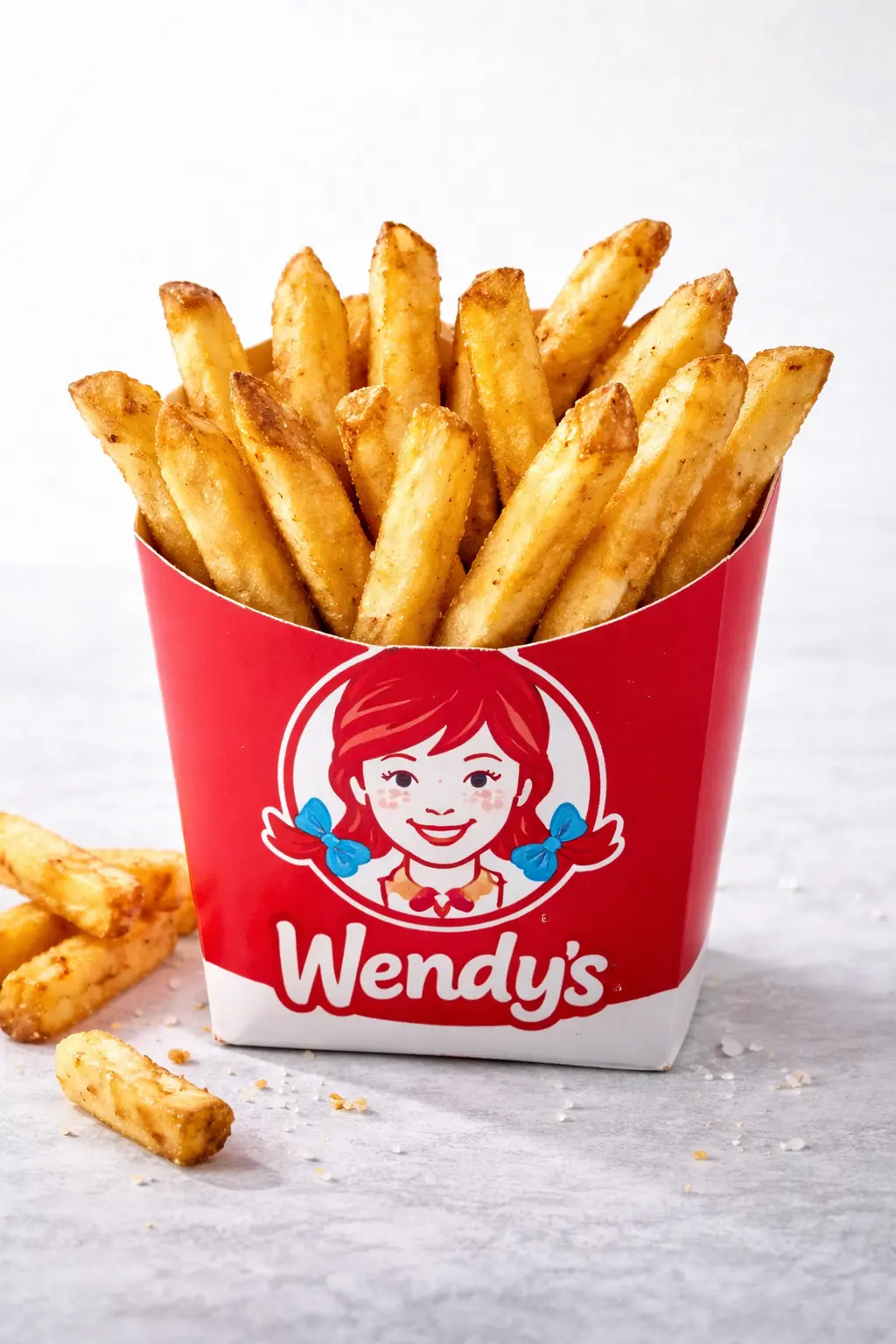 Wendy's Menu with Prices, Calories & Nutrition 2026 8 Natural-cut fries in a red basket.