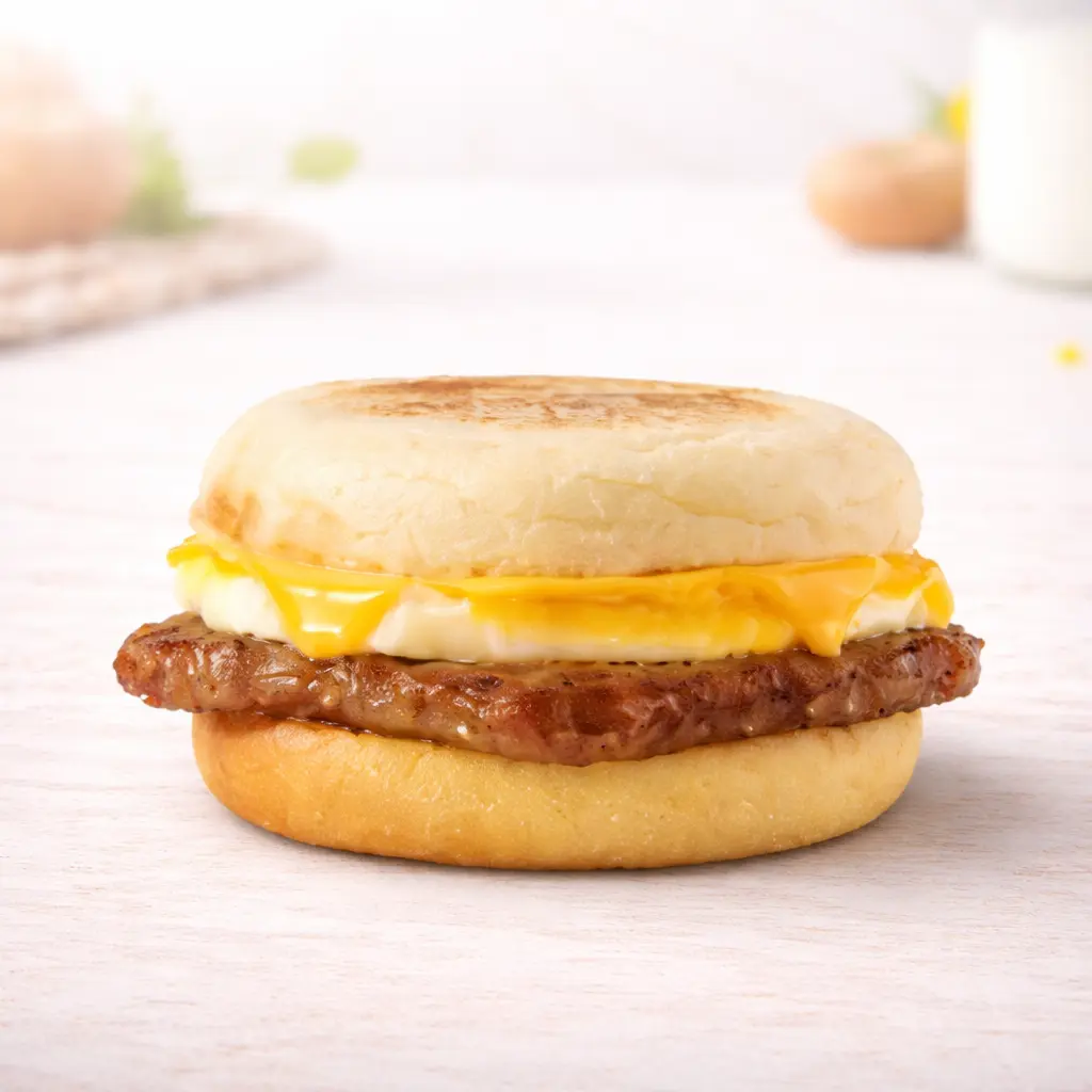 Latest Wendy's Breakfast Menu with Prices (2026) 22 sausageegg cheese English Muffin