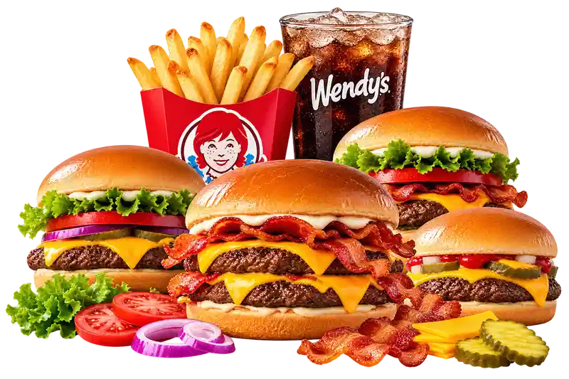 wendys burger menu transparent